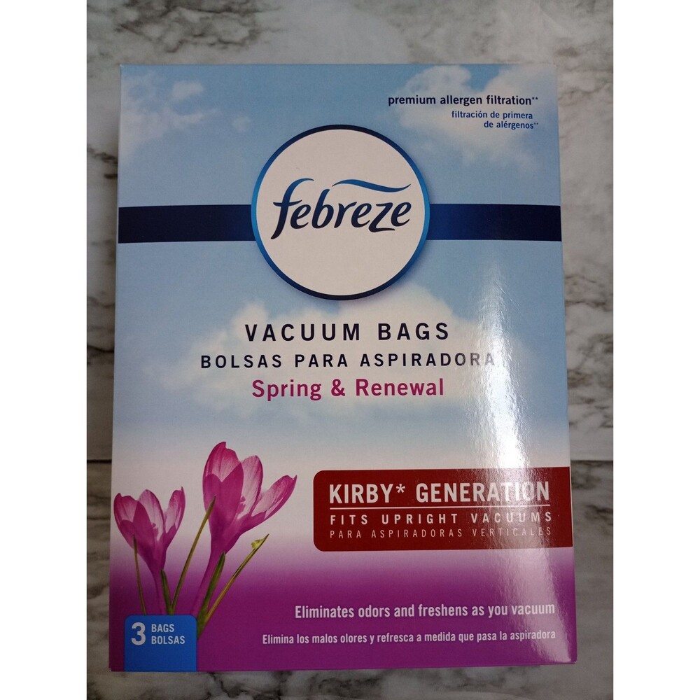 NIB Febreze Vacuum Bags Spring & Renewal Odor Eliminators 3 Bags